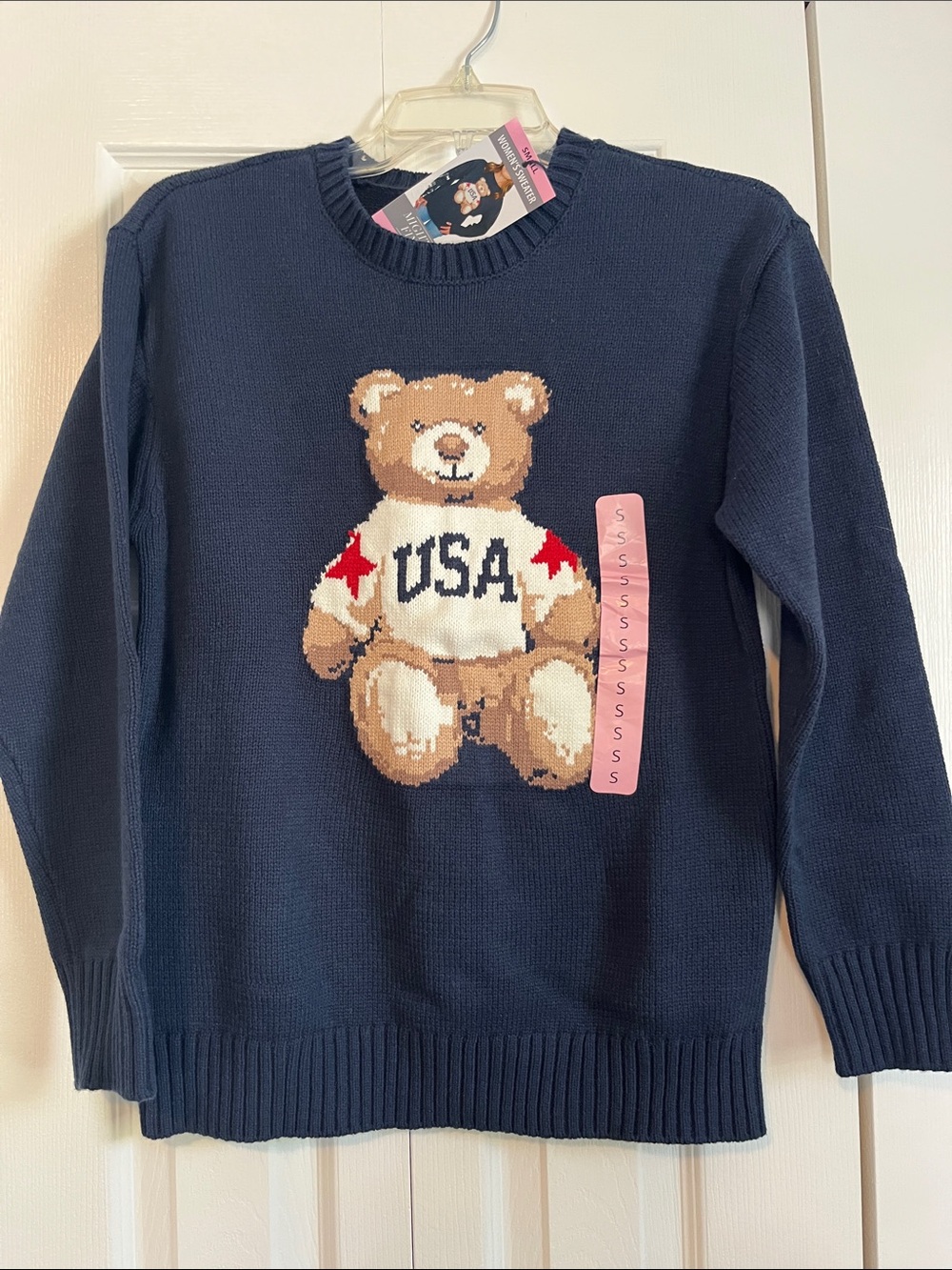 Mighty Fine Navy Teddy Bear Sweater